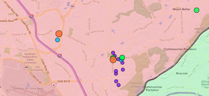 Cobb Emc Power Outage Map Map Vector