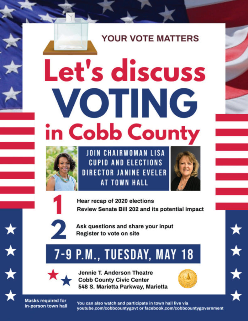 Cupid to hold voting town hall with Cobb Elections director East Cobb